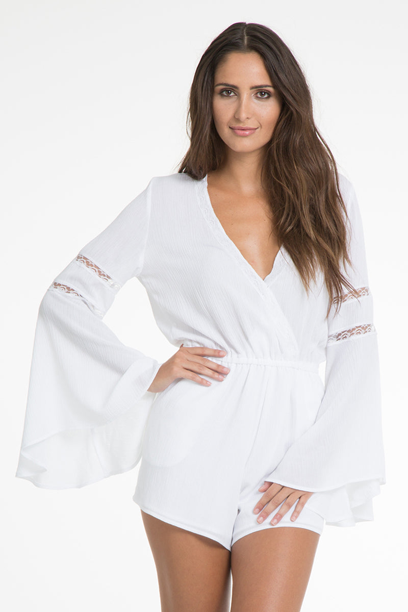 Romper Vnk Ls Crochet Trim