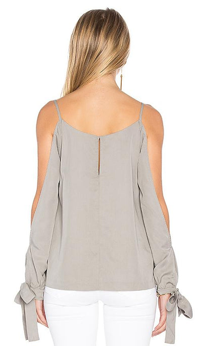 Cold Shoulder Top In Gray