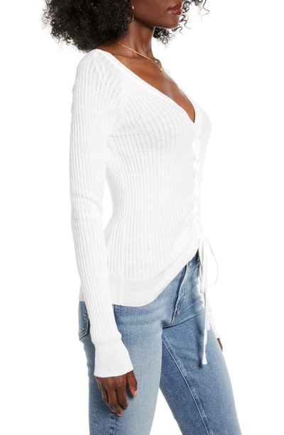 Ruched Drawstring Sweater