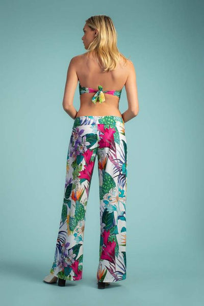 Pantalones anchos con estampado tropical Amazonia