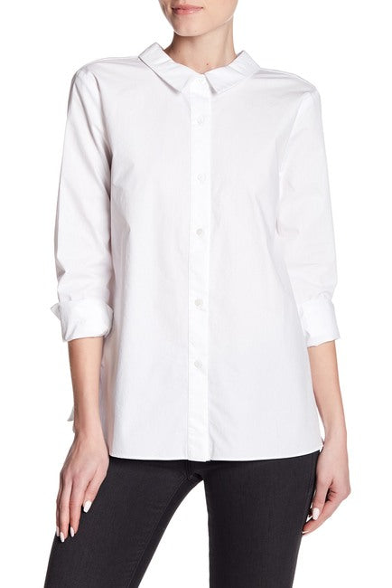 Woven Back Tie Button Down Shirt