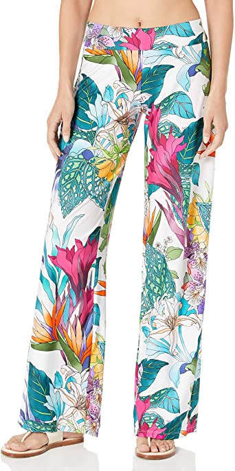 Pantalones anchos con estampado tropical Amazonia