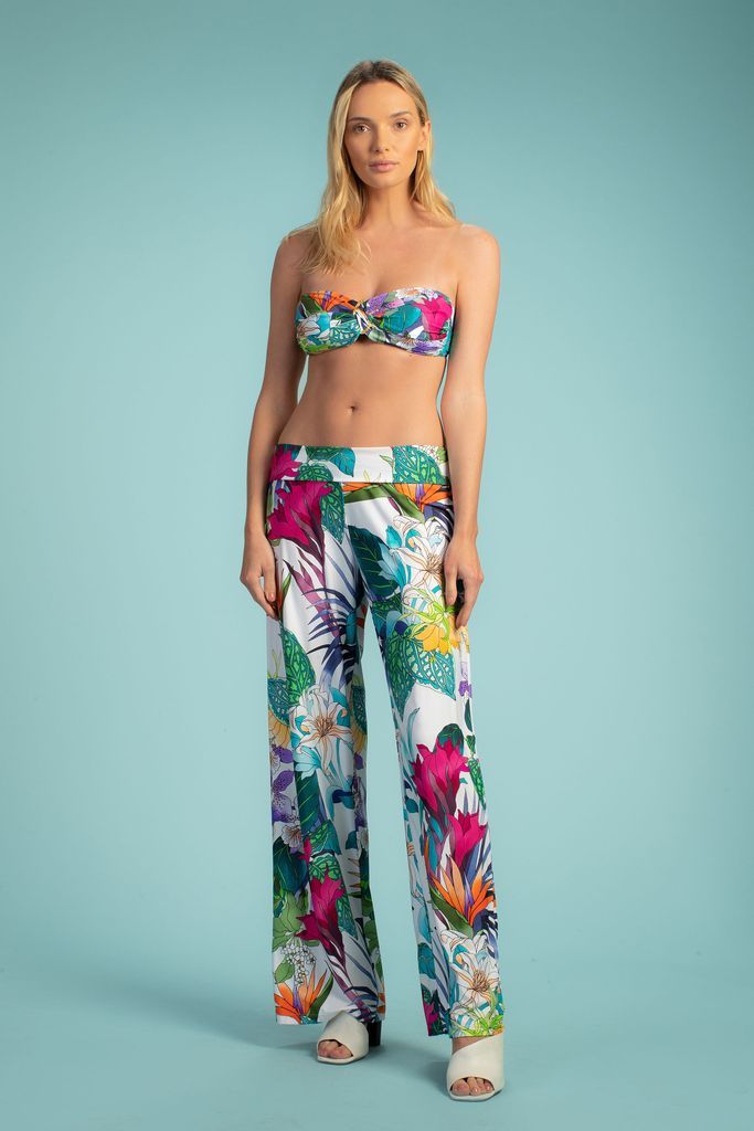 Pantalones anchos con estampado tropical Amazonia