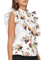 Top con volante floral Pring