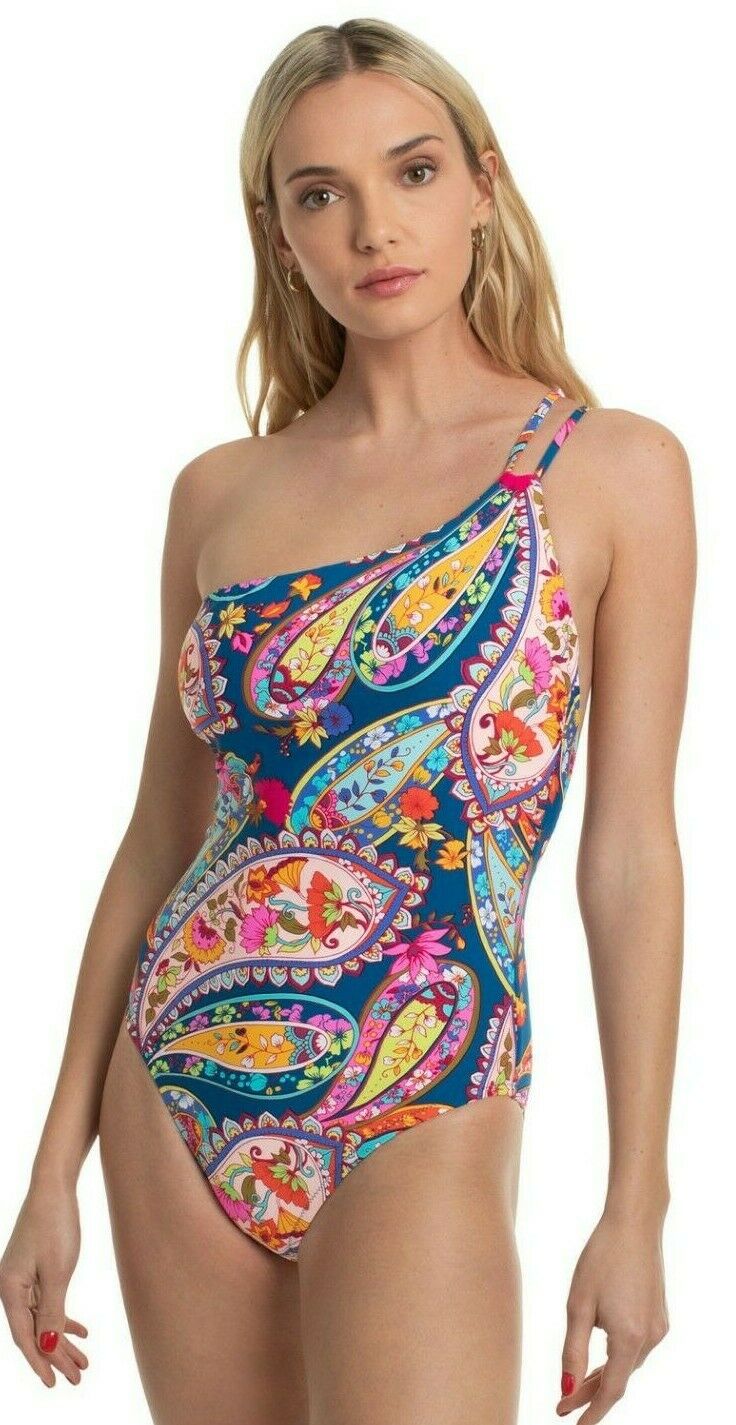 Moroccan paisley one shoulder