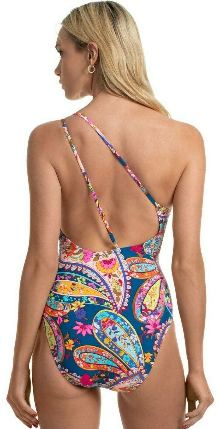 Moroccan paisley one shoulder